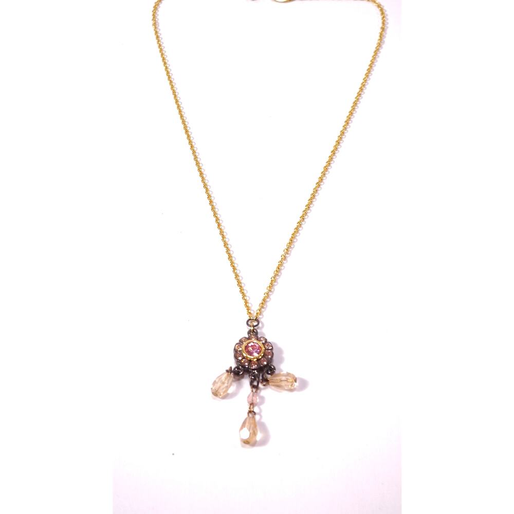 Roxanne Assoulin Gold and Pink Pendant Necklace